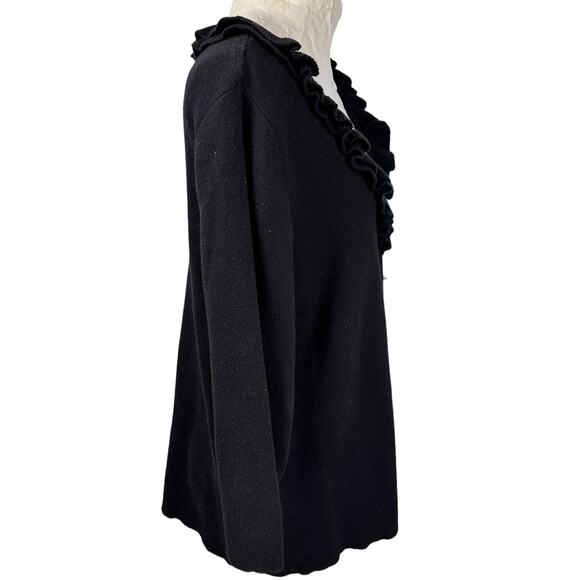 Coldwater Creek Knit Pullover Wool Cashmere Sweater 2X Black Whimsigoth Western - Picture 3 of 12